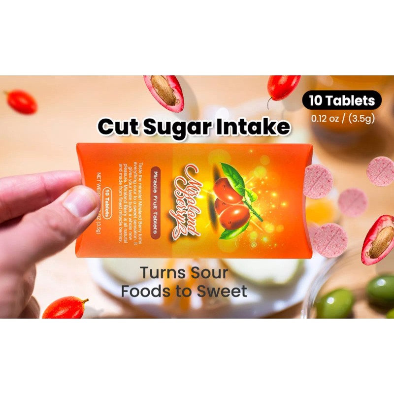 Miraland Berry Miracle Fruit Tablet, Turns Sour Foods to Sweet,