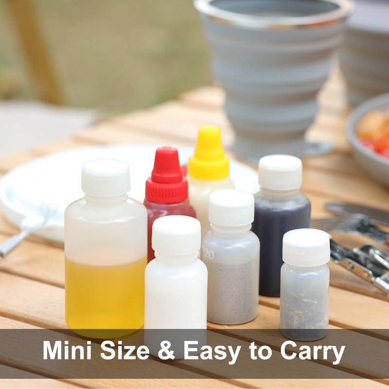 Lafuntar Mini Camping Seasoning Bottle Set, Plastic Empty Camping Spice