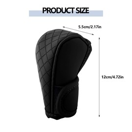 VBGURR Leather Gear Shift Cover,Anti-Slip Car Shift Knob Cover for Shift Lever Protection,Gear Stick Protector Dustproof Waterproof Decoration Accessories for Cars Trucks SUVs (Black)