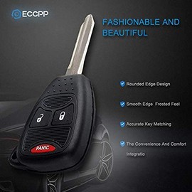 ECCPP 2X Key fob 04-12 for Jeep Grand Cherokee Commander Compass for Chrysler 200 300 Aspen PT Cruiser Sebring for Dodge Ram 1500 2500 3500 Avenger Caliber Charger for Dakota Key fob