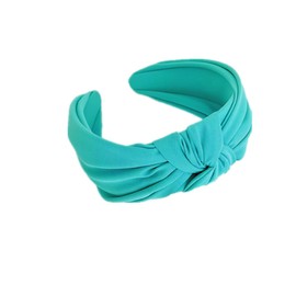 YOEMAYUNER Plain Knotted Headband for Women, Solid Colors, 2.1inch Width, Non-Slip Wide Top Knot Hair Hoops Fashion Headbands (Teal, 2.1inch)