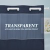 EUTXL Navy Blue No Hook Shower Curtain with Snap in
