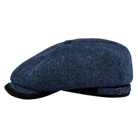 Sterkowski Malone Cap | 100% Tweed 8 Piece Newsboy Cap | Gorras para Hombres originales Paper boy Caps Men Irish Tweed Cap Shelby Cap Newsies Cap Men Paper boy Caps Men Cap Apple 57 cm Blue Melange