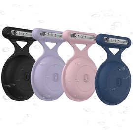 Obyllato Wasserdichtes Versteckte Airtag-Hülle mit Pin, Airtag-Silikonhülle Geeignet für Kinder Kleidung Rucksack Gepäck, Schwarz/Rosa/Blau/Violett