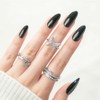 ElegaGel 30Pcs Press on Nails Chrome Black Almond - Medium