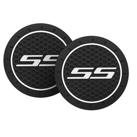 Aooloysky Car Cup Holder Coasters, 2PCS 2.75 Inch White Coasters for Chevy Camaro SS Cars Accessories, Car Cup Holder Coasters for Chevy Car Interior Accessories, Car Coasters for Chevy Owners