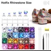 24 Colors Hotfix Rhinestones Kit, SS16 Glass Rhinestone for Bedazzling
