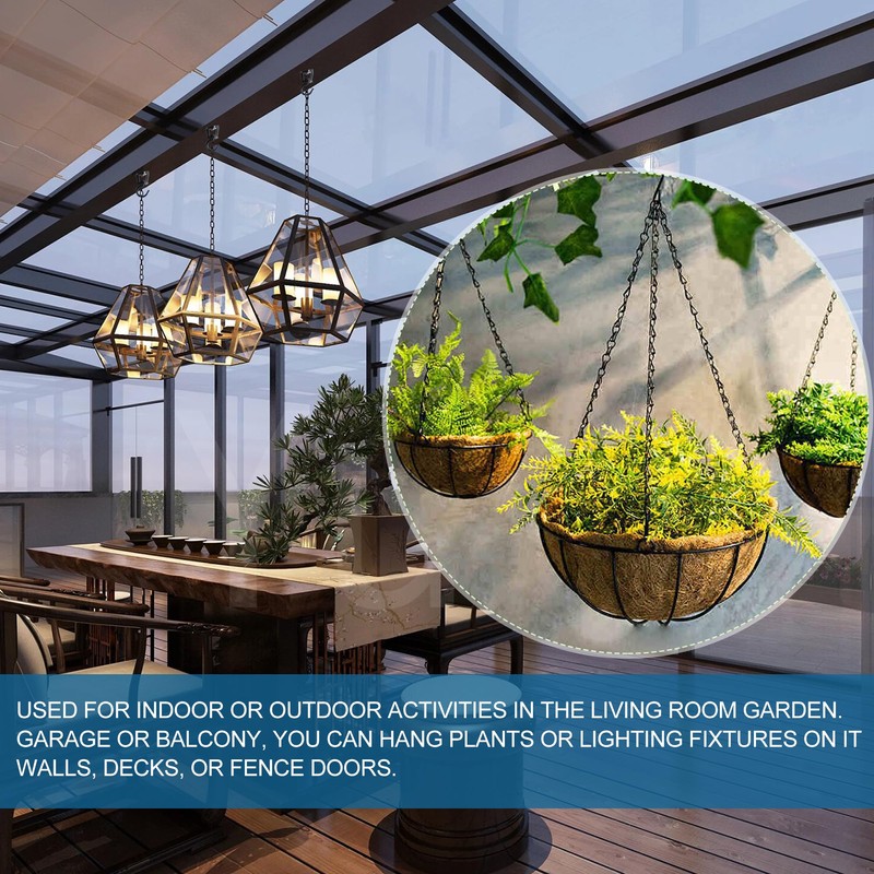 ONIKK Ceiling Hooks for Hanging Plants (4 PCS Black), Heavy