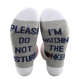 Baseball Socks Funny Birthday Gift please Do Not Disturb I’m Watching The Y Socks Gift (YANKEES socks CA)