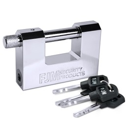 FJM SPSA80-KD D-Style High Security Padlock, Home Improvement Anti Theft Trailer Lock, Bike Lock, & Door Lock. Also for Outdoor Storage Shed, Includes Master Lock Set, Keyed Different, 3 1/8"