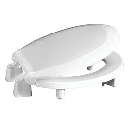Centoco 3 inch Raised Toilet Seat for Seniors, Round, Closed Front With Cover, Plastic, Made in the USA, 3L440STS-001, White