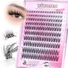 wiwoseo Self Adhesive Lashes Wispy Lash Clusters Clear Band Lashes