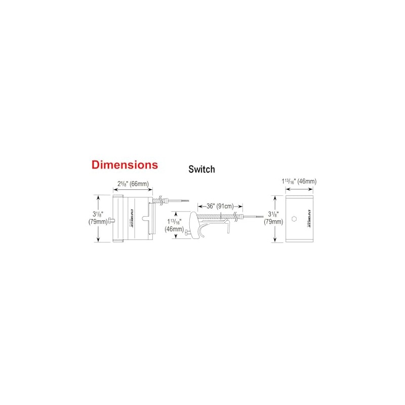 Seco-Larm SM-4201-L3Q Enforcer Track-Mount Overhead Door Magnetic Contact; 3" Gap;