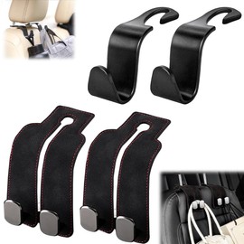 ZEPIQOR Pack of 6 Car Storage Hooks, Car Plastic Hooks Back Seat Headrest Hook Storage Hooks for Car Seat Back Seat Hook Headrest Hanger Handbag Holder Bag Hook