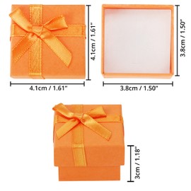 Kurtzy Gift Box with Lid for Jewellery, Rings (Pack of 24) - 4.1 x 4.1 cm - Various Pastel Colours Cardboard Gift Box with Bow & Velvet - Jewellery Box for Anniversaries, Weddings & Birthdays