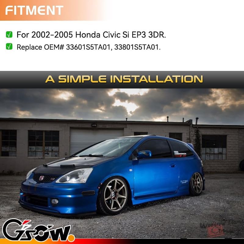 GSOWO 2 PCS for 2002 2003 2004 2005 Honda Civic