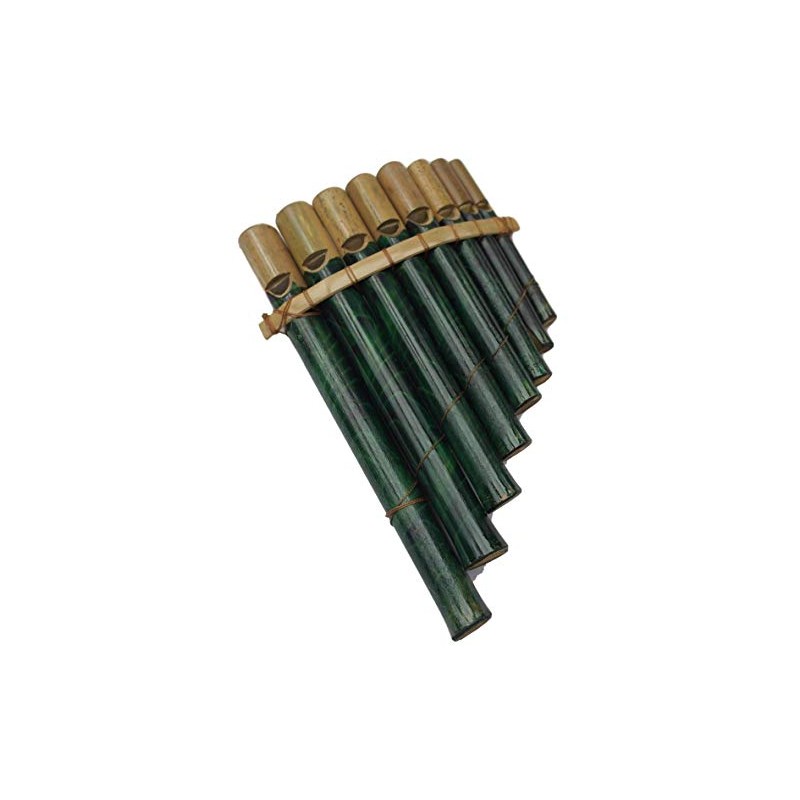 Peruvian panpipes featuring leaf pattern