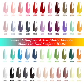 SINZONeu Gel-Nagellack-Set, 45 lebendige Farben, sichere Inhaltsstoffe, langanhaltend, mit Unterlack, glänzend und matt, 8 ml pro Flasche