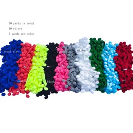 10 colores de 12 mm para decoración, manualidades, costura (3007 colores mezclados, 1,12 mm, 50 yardas)