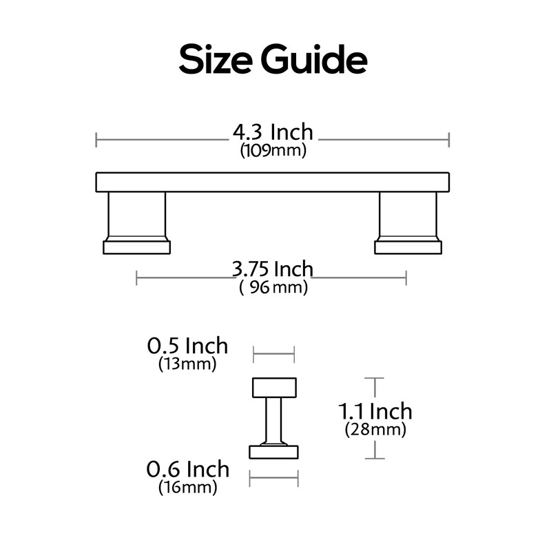 Alzassbg 10 Pack Brushed Antique Brass Cabinet Pulls, 3-3/4 Inch(96mm)