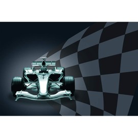 Haoyiyi 7x5ft Car Racing Photography Backdrop Champion Sport 3D Competition Race Track Speed Black and White Grid Chequered Background for Children Boy Baby Shower Birthday Party Photo Studio Props