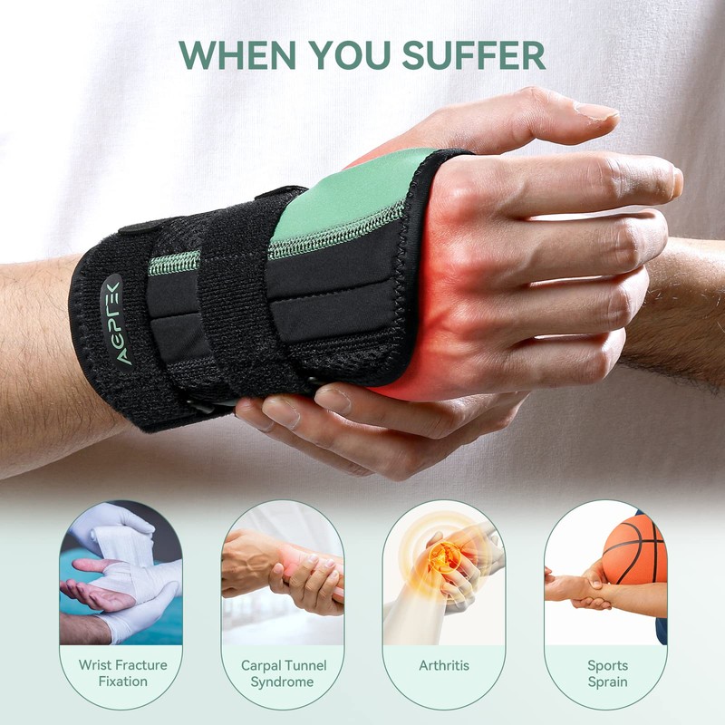 AGPTEK Wrist Brace with 3 Plates, Wrist Brace for Carpal