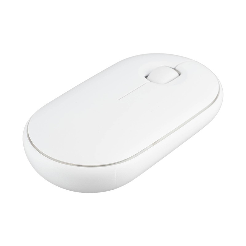 Wireless Mouse White 2.4G BT Mode Ultra Slim Silent Optical