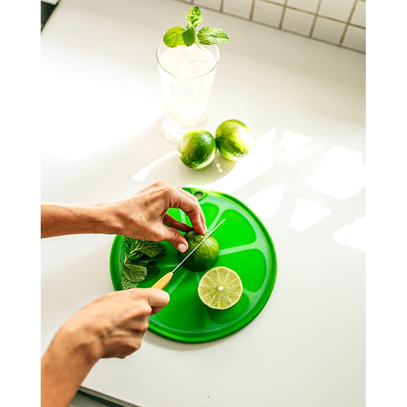 Dexas Citrus Slice Cutting Board/Serving Board 9 inches, Lime