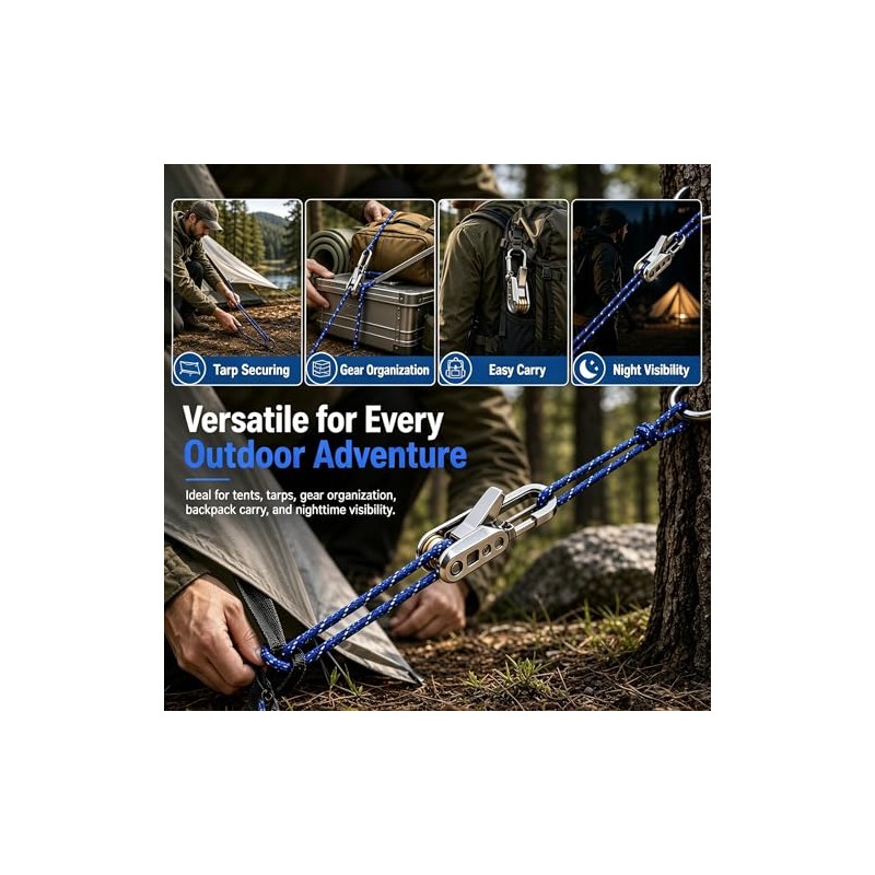 6-Pack Heavy-Duty Paracord Adjusters for Outdoor Activities