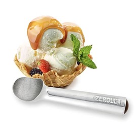 Zeroll Original Cuchara para helado con mango conductor de calor único relleno de líquido, diseño simple de aluminio de una sola pieza, fácil liberación de 48 galones, fabricado en Estados Unidos, 1.5 onzas, plata