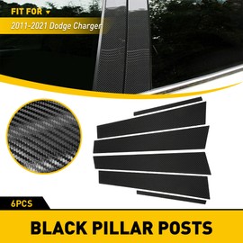 AUXITOed Fit For 2011-2021 Dodge Charger Carbon Fiber Pillar Post Door Trim Accessories