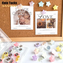Push Pins,Star Decorative ThumbTacks for Cork Board Cute Tacks,Decorative Push Pins for Bulletin Board, Photos Wall Maps,Desk Accessories for School Offices Decor (Bright Star)