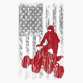 BZ Trading Usa Atv Quad Rider Grunge Flag Vinyl Decal Wall Laptop Bumper Sticker 5in(RDB-USA-STICKERS-0979)