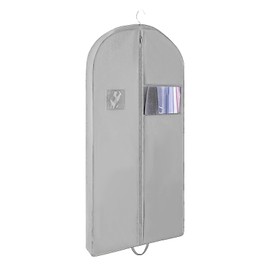 Light Gray Foldable Garment Bags for Travel - Hanging Suit Covers with Handles, Breathable Clothes Covers Protector Bags for Coat, Jacket, Dress (60")