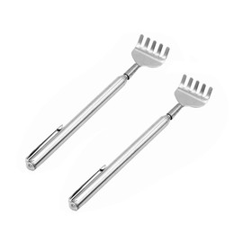 Beavorty 2pc Extendable Stainless Steel Back Scratcher Scratch Anywhere Itch Relief Stick for Family