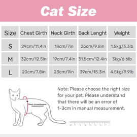 ValueHall Cat Surgery Recovery Suit - E-Collar Alternative for Preventing Secondary Infection and Anti-Licking - Surgical Wear V11C09 (M, Pink)