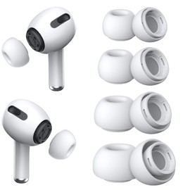 YUWAKAYI Ersatz-Ohrst?psel fr Airpods Pro und AirPods Pro 2 mit Loch zur Ger?uschreduzierung, 4 Paar Silikon-Ohrst?psel fr Airpods Pro mit tragbarer Aufbewahrungsbox und passend fr die Ladehlle (XS/S/M/L)