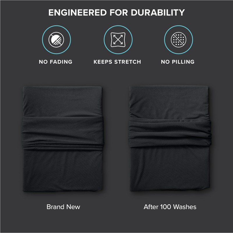 Bare Home Cooling Performance Jersey Knit Stretch Sheet Set, Moisture-Wicking