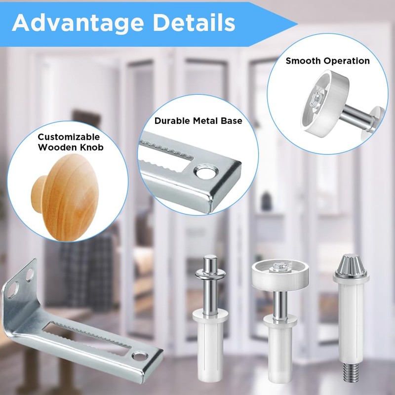 Bifold Door Hardware Repair Kit for One 2-Panel Set of