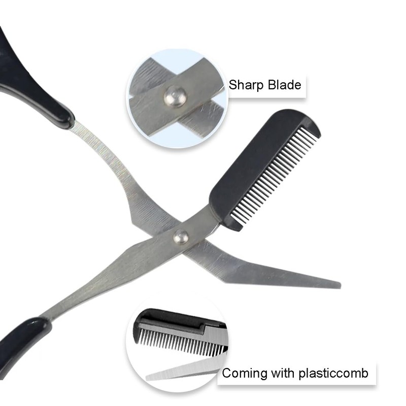 1 Piece Eyebrow Trimmer Eyebrow Scissors with Comb for Eyebrow