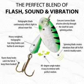 Panther Martin PMHST_1_HSTGR Holographic HolyStrike Spinner Fishing Lure - Holy Strike Green - 1 (1/32 oz)