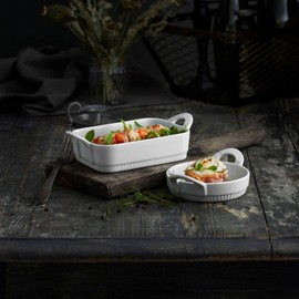 Pillivuyt France, Toulouse French Porcelain Crème Brulée DishBaker, 4.75 Inches Diameter, Oven-Microwave-Freezer, White