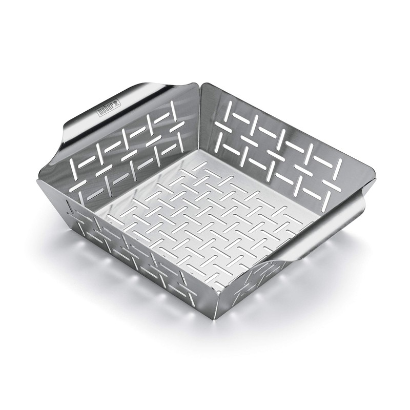 Weber Grill Style Vegetable Basket Stainless Steel Small 6481, 19
