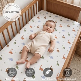 Dreamology Cot sheets, 2 Pack,100% Cotton Jersey Fitted sheets, 2 Pack