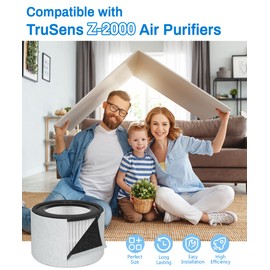 Facecool Z-2000 Replacement Filter Compatible with TruSens Z-2000 Air Purifier, 3-in-1 HEPA Air Cleaner, with 2 H13 HEPA Filters + 4 Carbon Filters + 4 Pre-Filters (Medium)
