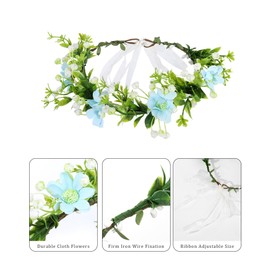 AWAYTR Leaf Flower Crown Garland Headpiece - Hair Floral Wreath Adjustable Flower Headbands for Bridal Wedding Festival Party Flower Leaves Crown