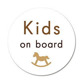 SignStore Mokuba's Kids on Board Sticker 4.5" Diameter Multicolor Vinyl Made in Japan Waterproof sticker_car_natural_06_Kids (White)