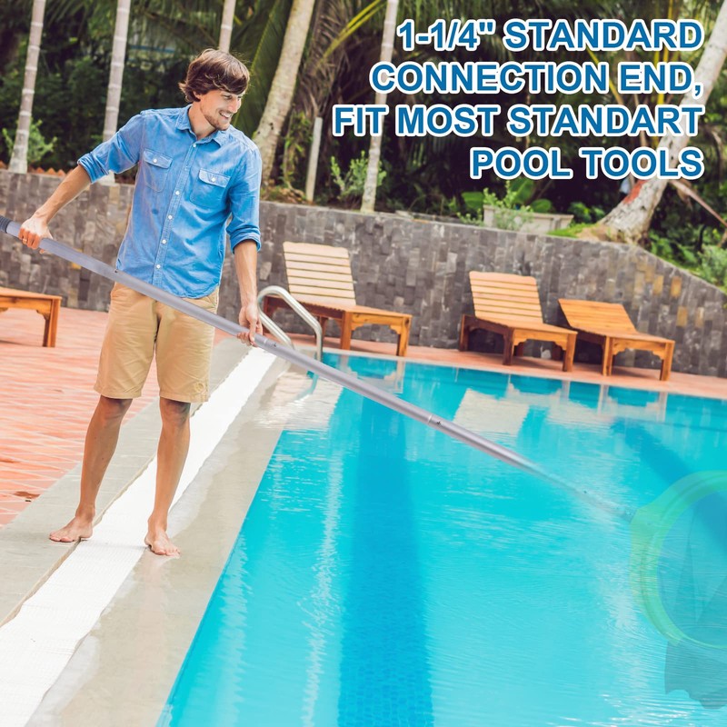Sepetrel Pool Pole - 10.5 Foot Anodized Aluminum Extension Cleaning
