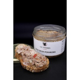 Farmhouse pâté de campagne with Bell Pepper – Traditional French Country-Style Terrine, Rustic & Gourmet Spread, Artisanal Recipe, Glass Jar – Les Terrines de Thierry