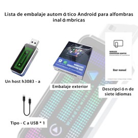 Genérico Adaptador 2en1 CarPlay Inalámbrico y Android Auto Inalámbrico, para con CarPlay y Android Auto Conexión Automática, Compatible con Apps de Navegación